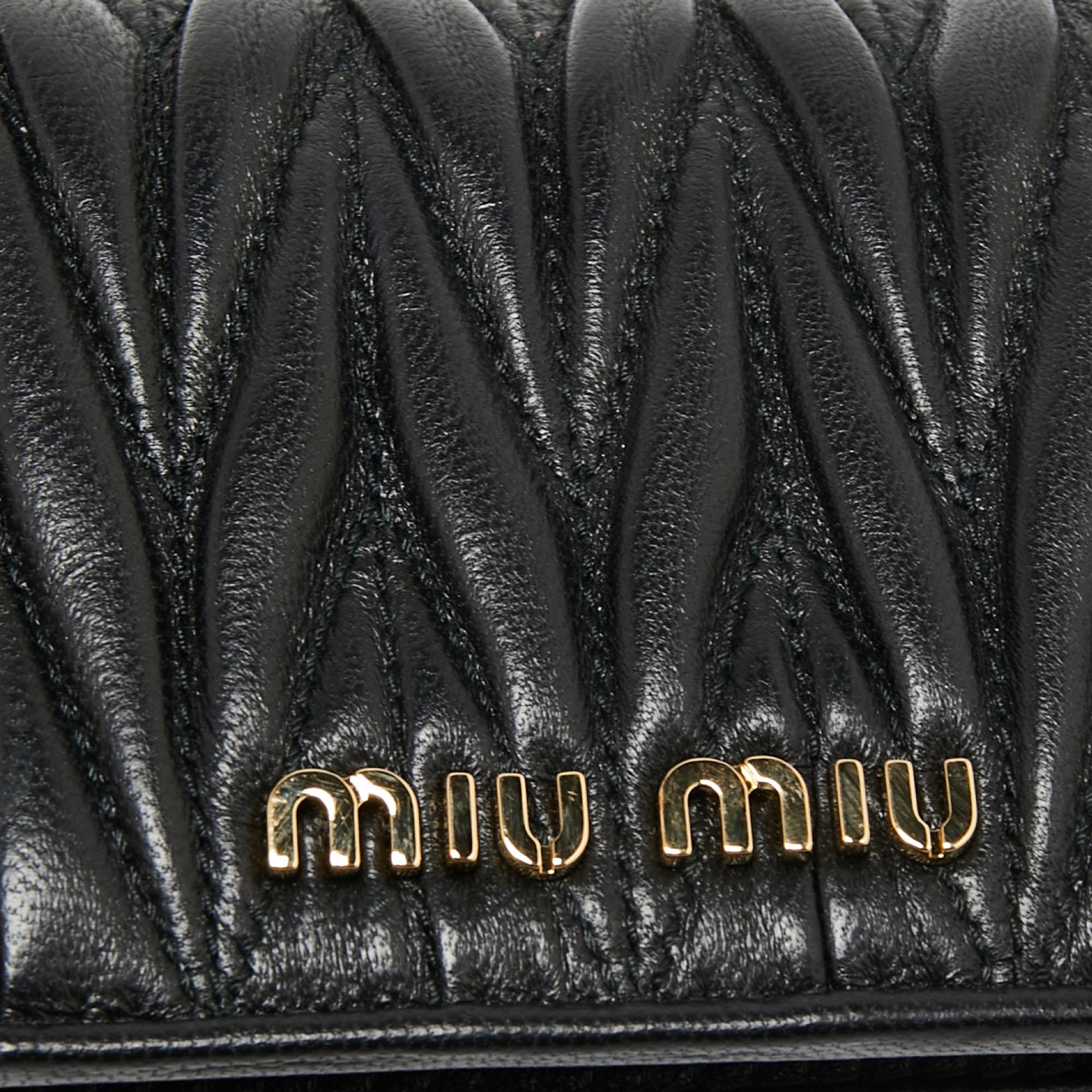 Miu Miu Black Matelasse Leather Belt Bag 3