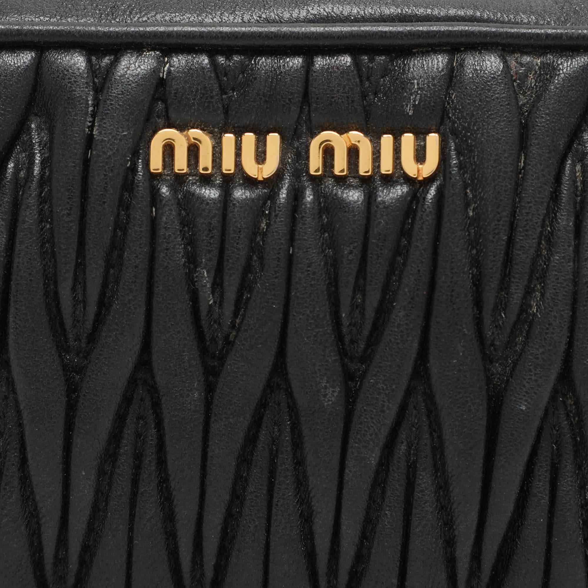 Miu Miu Black Matelasse Leather Camera Crossbody Bag 1