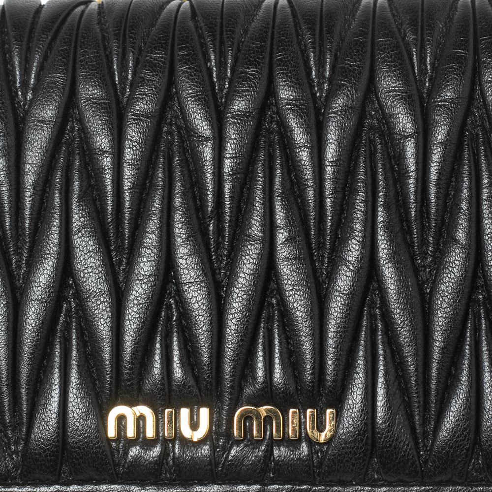 Miu Miu Black Matelassé Leather Chain Clutch 1