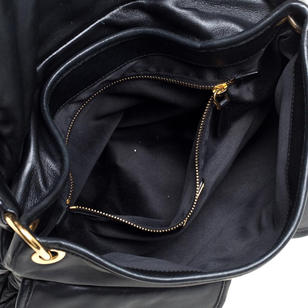 Miu Miu Black Matelassé Leather Coffer Hobo 6