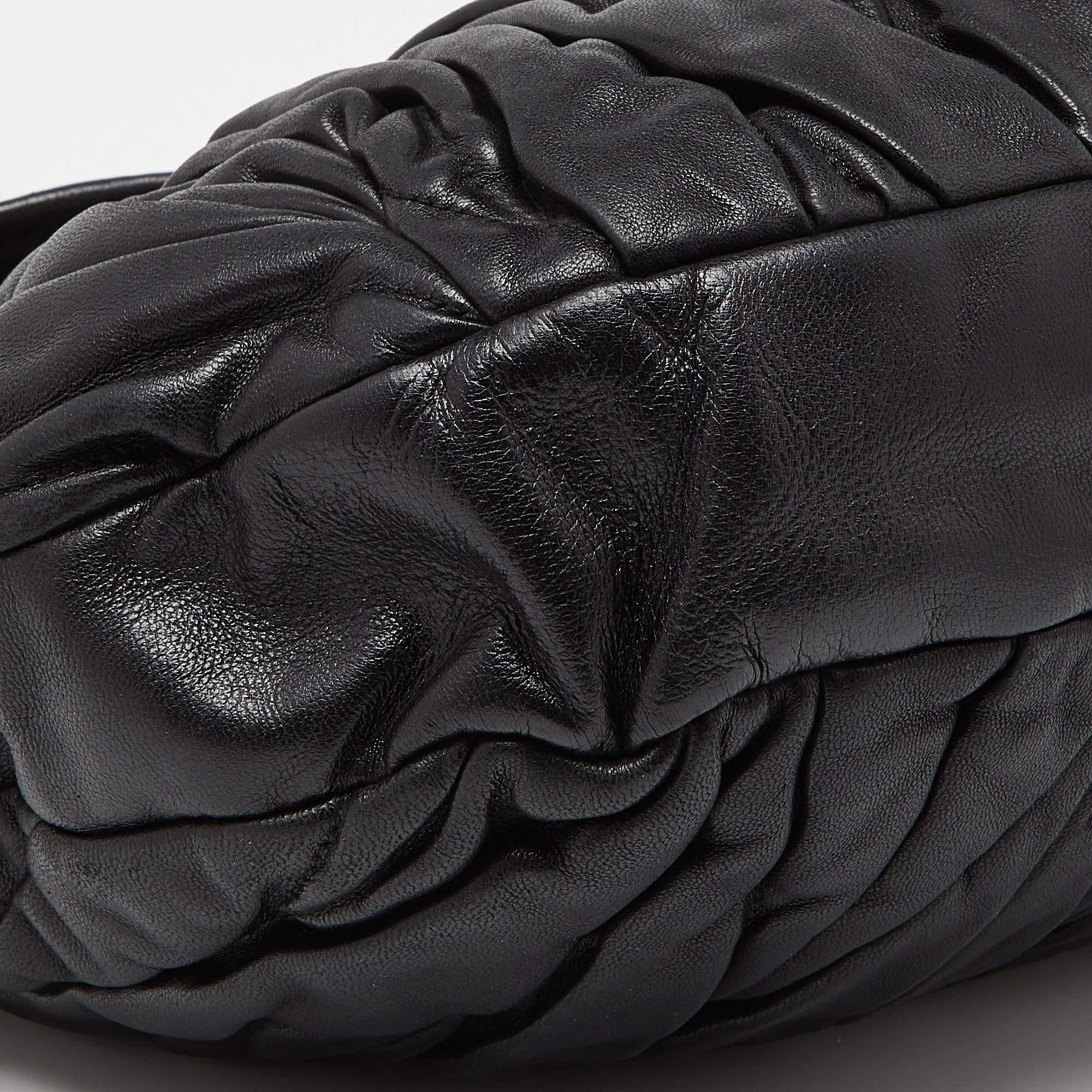 Miu Miu Black Matelassé Leather Coffer Hobo For Sale 1