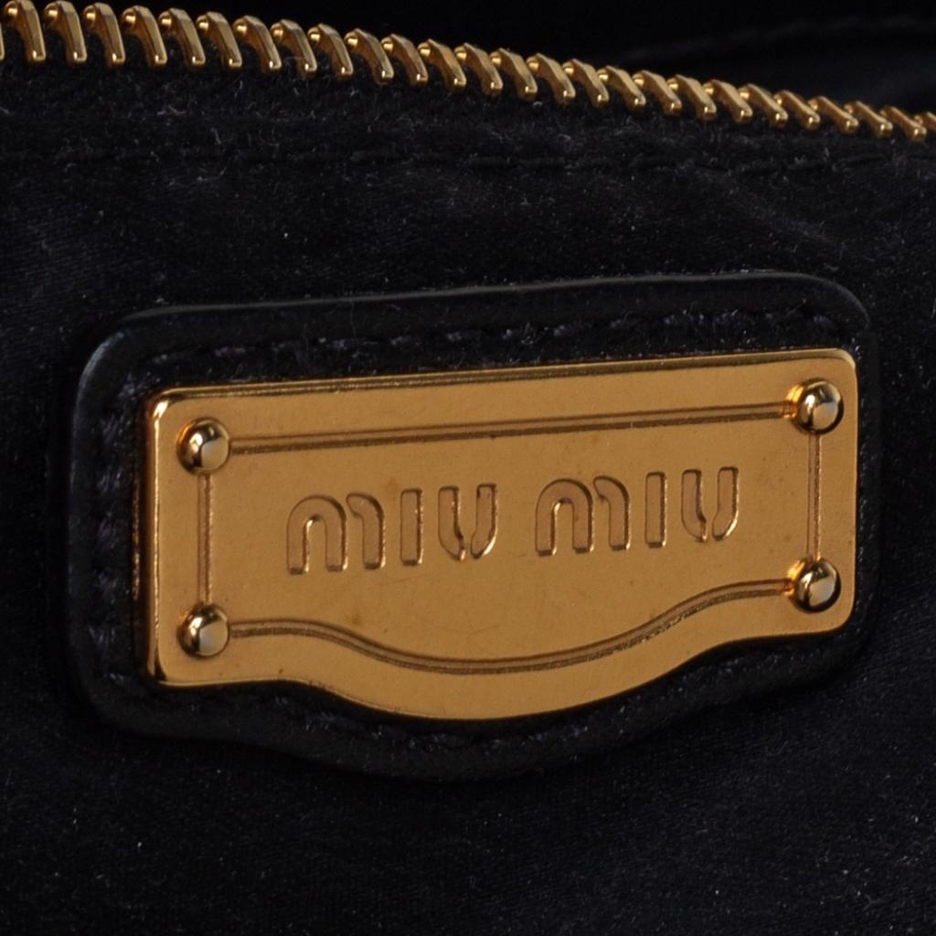 Miu Miu Black Matelassé Leather Coffer Hobo 2