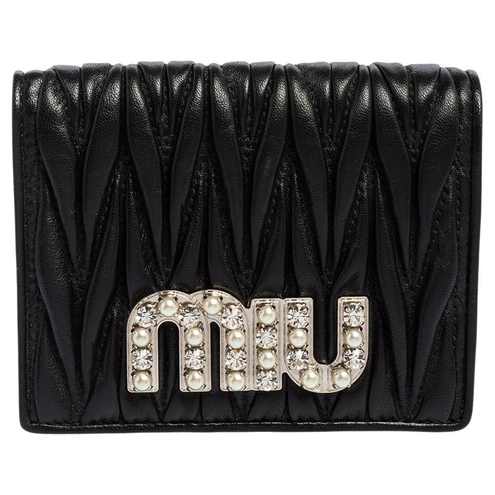 Miu Miu Blue Leather Madras Flap Wallet at 1stDibs