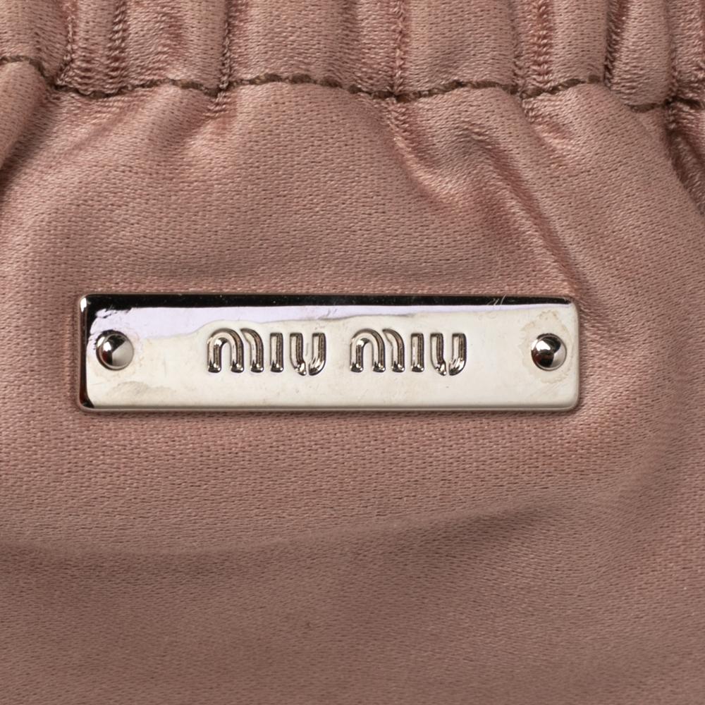 Miu Miu Black Matelassé Leather Crystal Flap Shoulder Bag 5