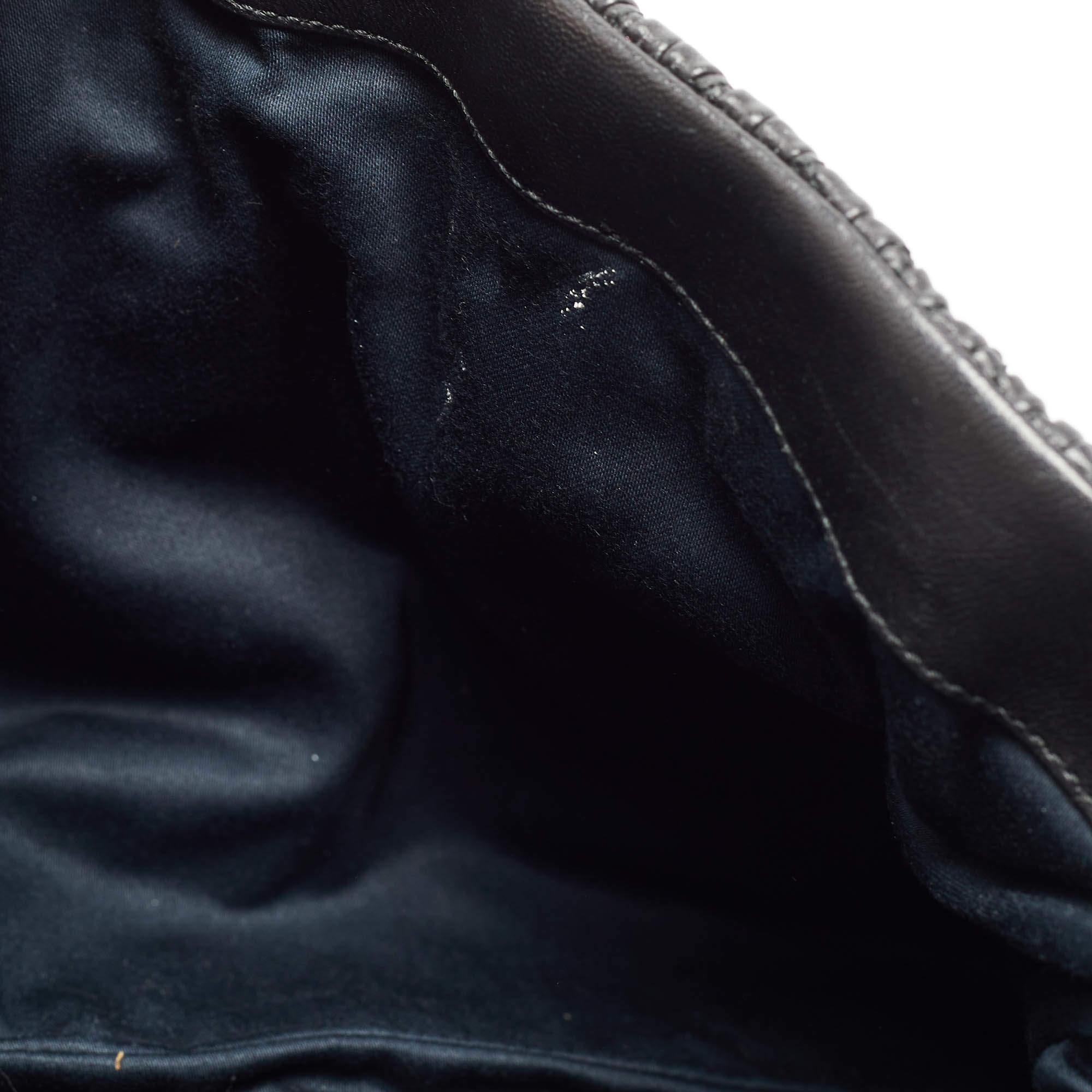 Miu Miu Black Matelassé Leather Crystal Flap Shoulder Bag 3