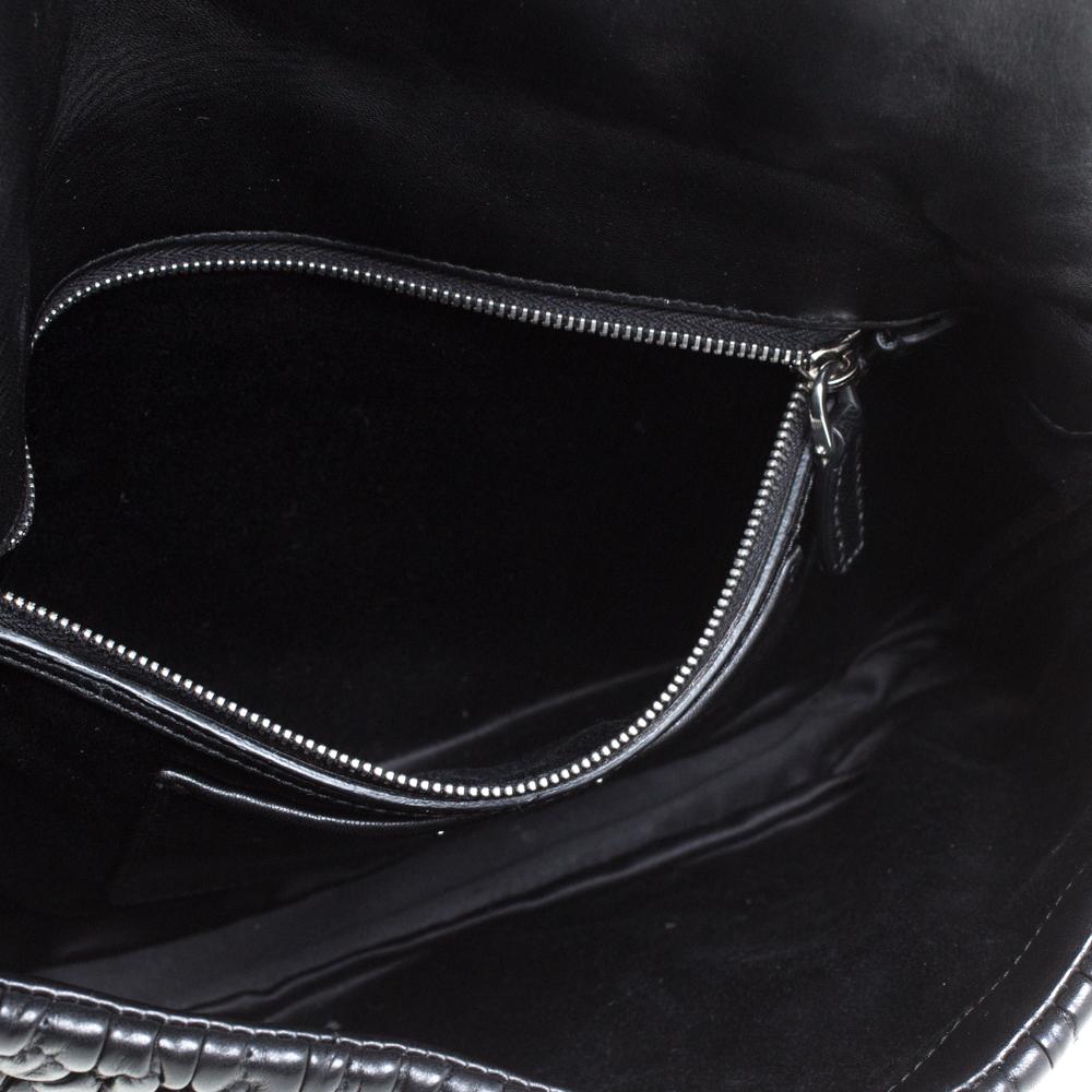 Miu Miu Black Matelasse Leather Crystal Shoulder Bag 7