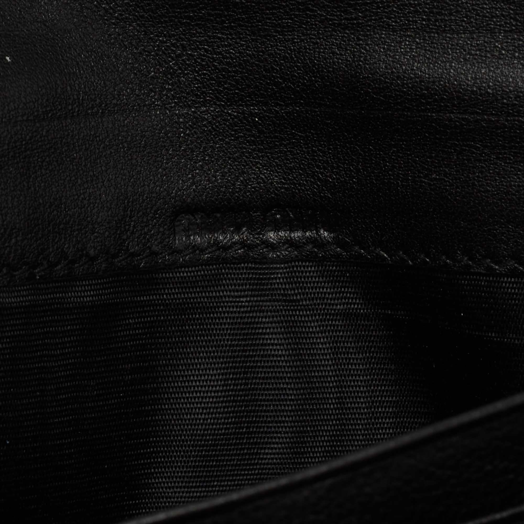 Women's Miu Miu Black Matelasse Leather Flap Continental Wallet