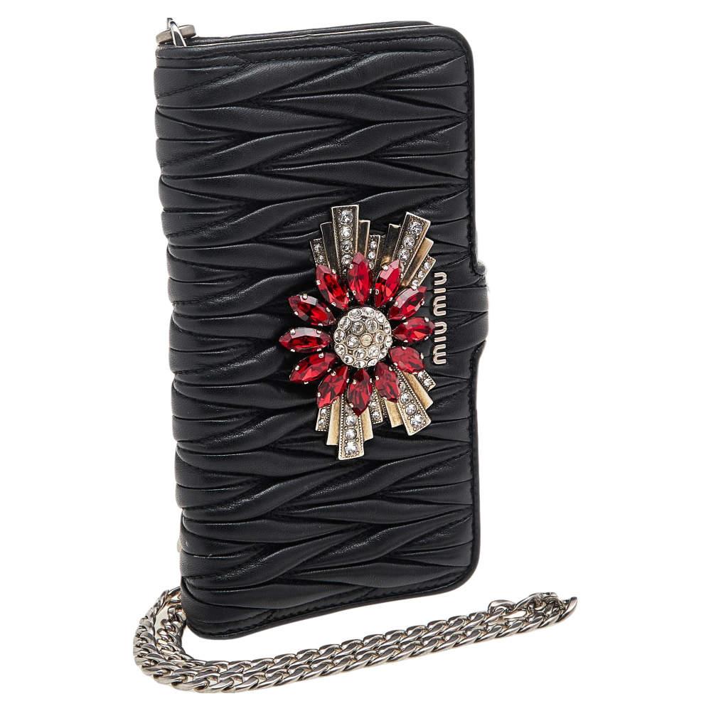 miu miu matelasse wallet on chain