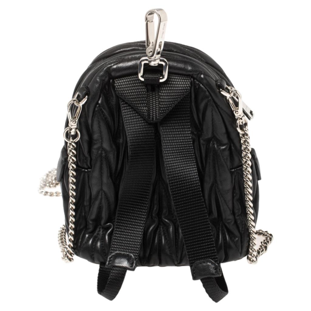 Backpack Miu Miu Black in Polyester - 32456554
