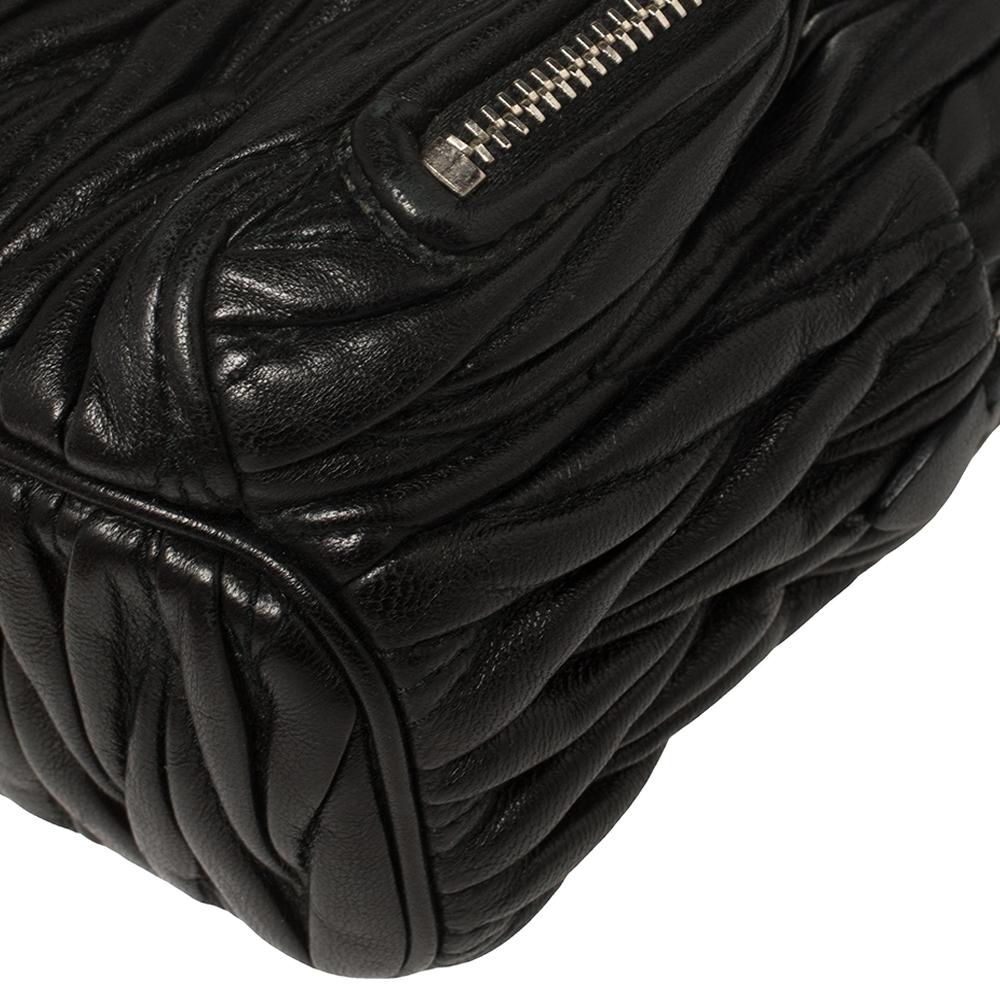 Miu Miu Black Matelassé Leather Mini Backpack 1
