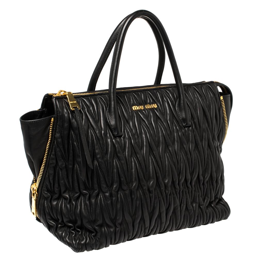 miu miu black matelasse bag