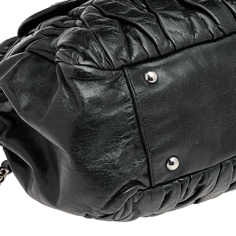 Miu Miu Black Matelasse Leather Tote 5