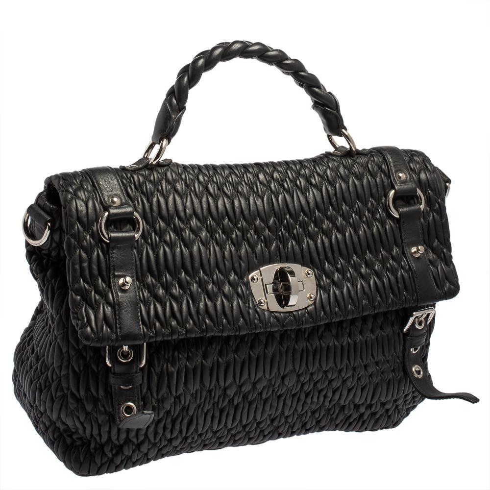 matelasse nappa leather top-handle bag