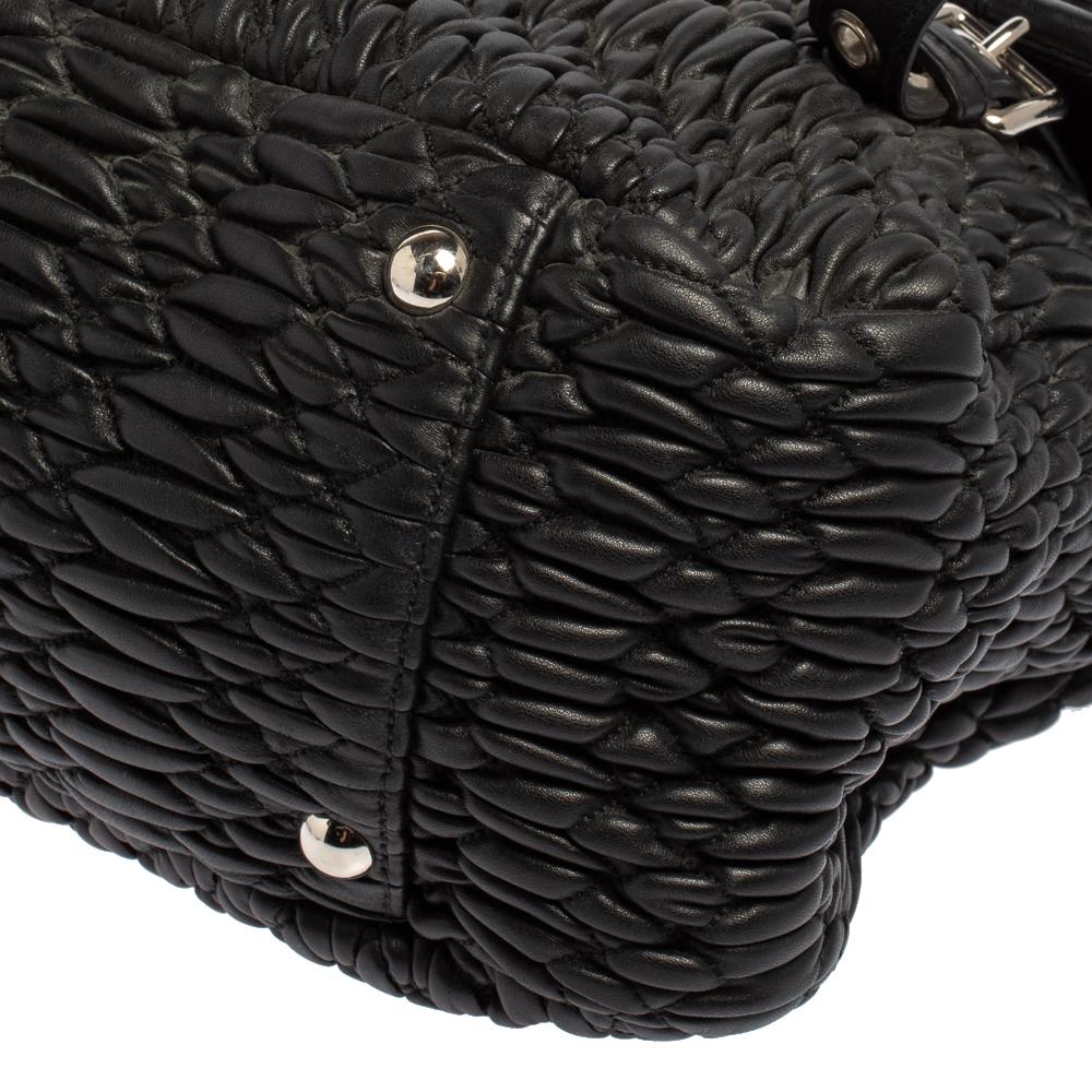 Miu Miu Black Matelasse Leather Turnlock Flap Top Handle Bag 4