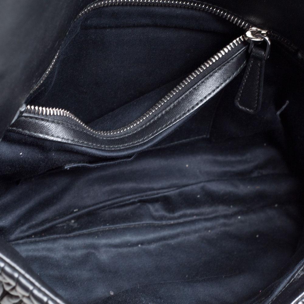 Miu Miu Black Matelasse Nappa Leather Crystal Shoulder Bag 2
