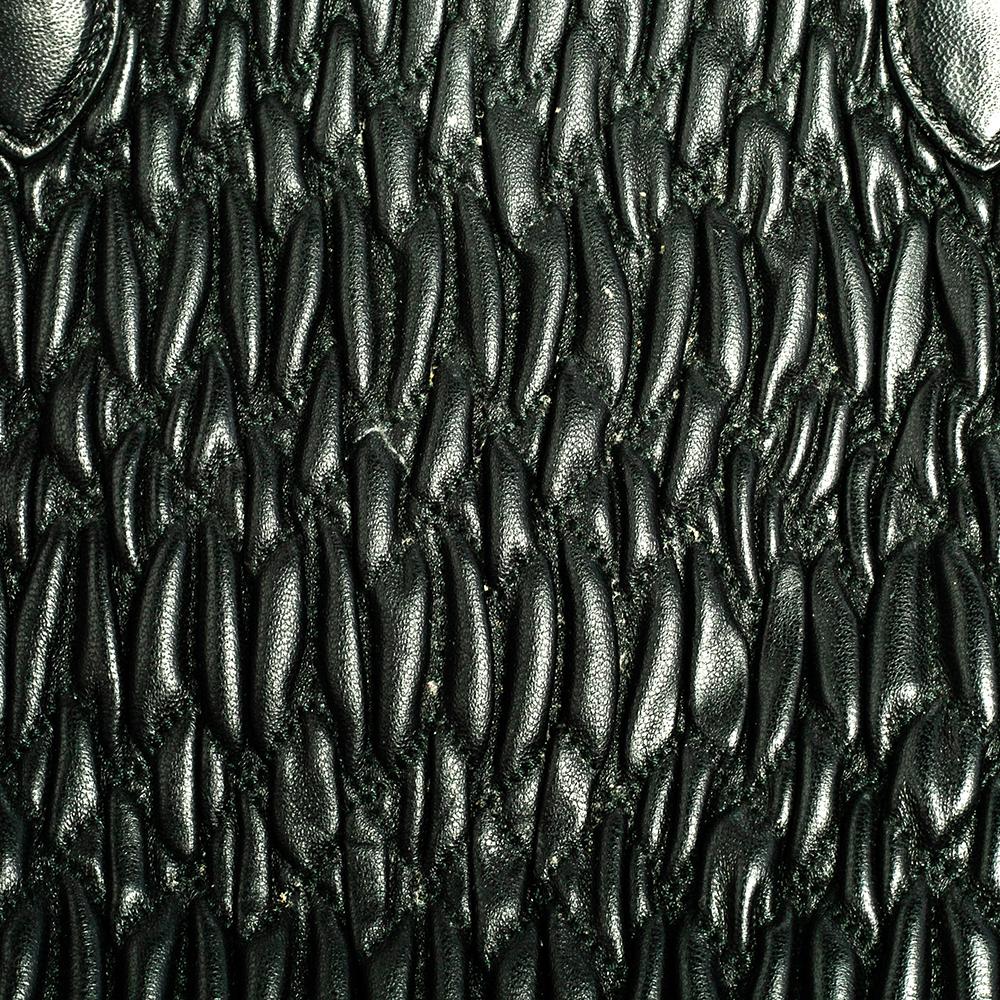 Miu Miu Black Matelasse Nappa Leather Crystal Tote In Good Condition In Dubai, Al Qouz 2