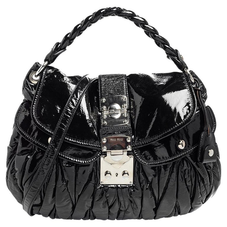 Miu Miu Black Coffer Matelasse Leather Hobo Miu Miu