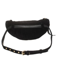 Miu Miu Black Matelassé Velvet Belt Bag