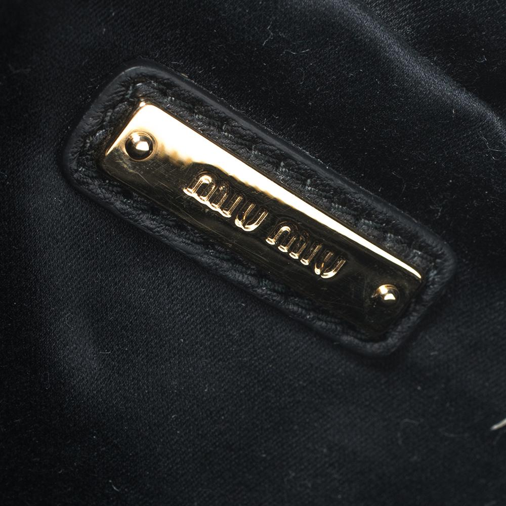 Women's Miu Miu Black Matelassé Velvet Belt Bag