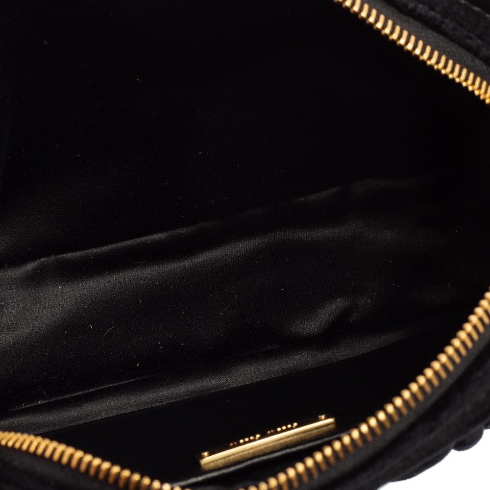 Miu Miu Black Matelasse Velvet Crossbody Bag 4
