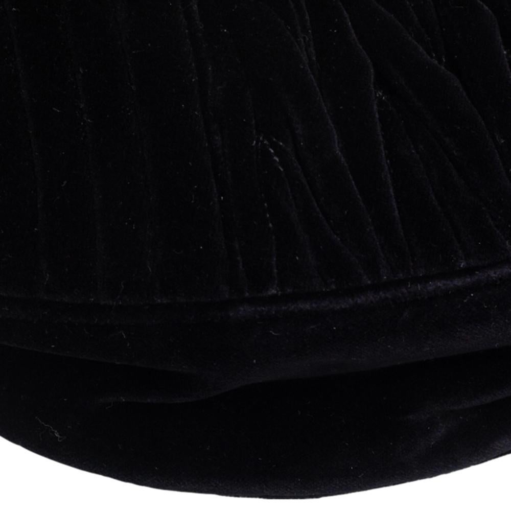 Miu Miu Black Matelassé Velvet Rider Shoulder Bag 3