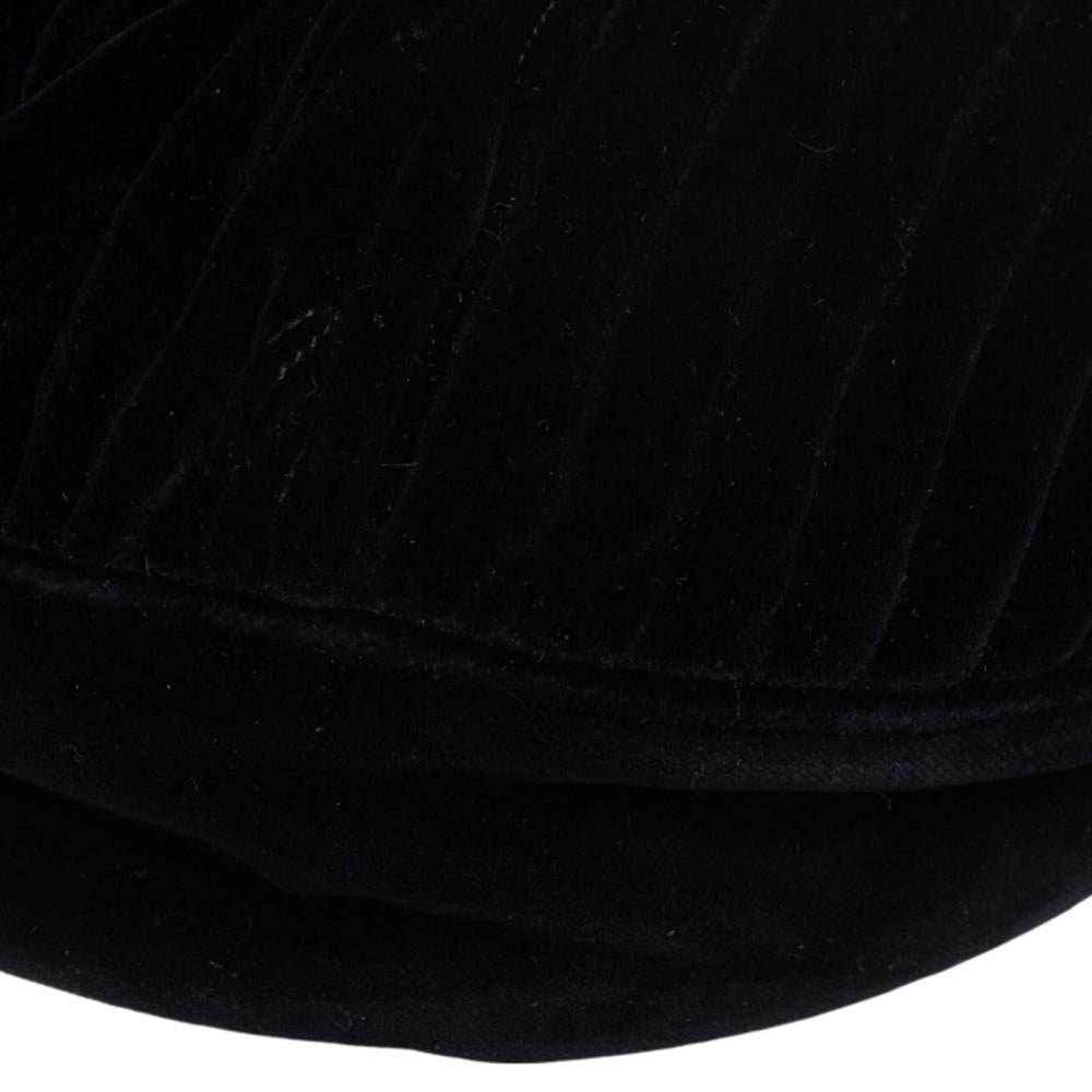 Miu Miu Black Matelassé Velvet Rider Shoulder Bag 4