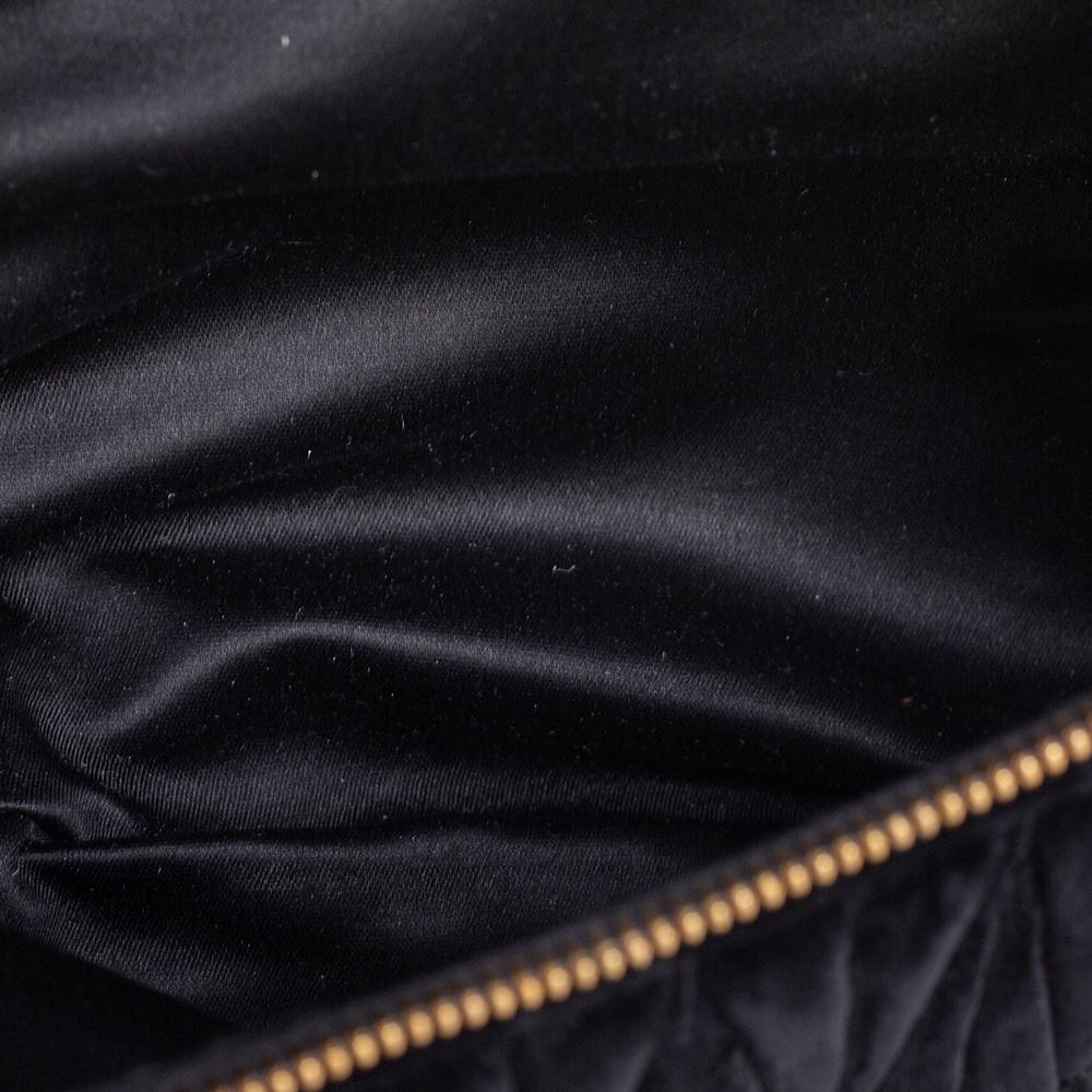 Miu Miu Black Matelassé Velvet Rider Shoulder Bag 5