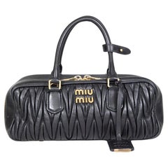 Miu Miu Black Nappa Leather Arcadie Matelassé Bag