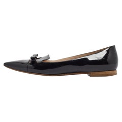 Miu Miu Black Patent Bow Smoking Slipper Size 38