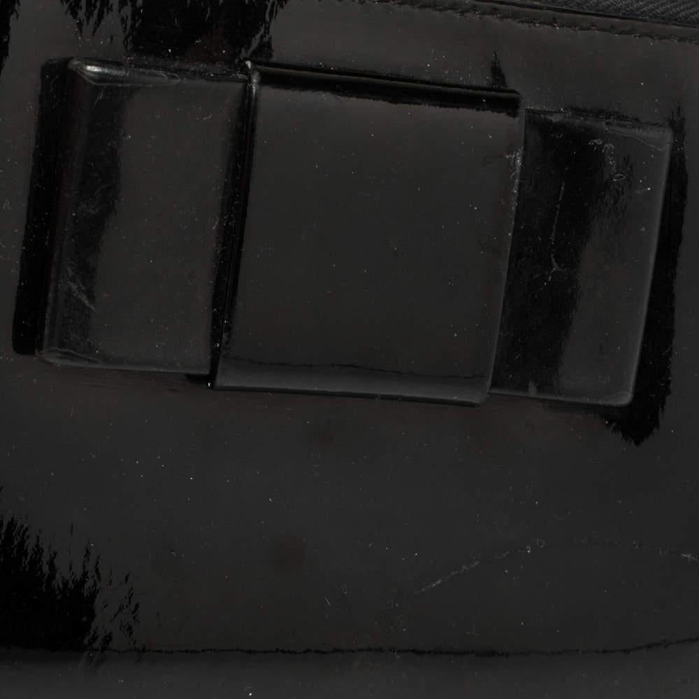 Miu Miu Black Patent Leather Bow Zip Around Wallet 1