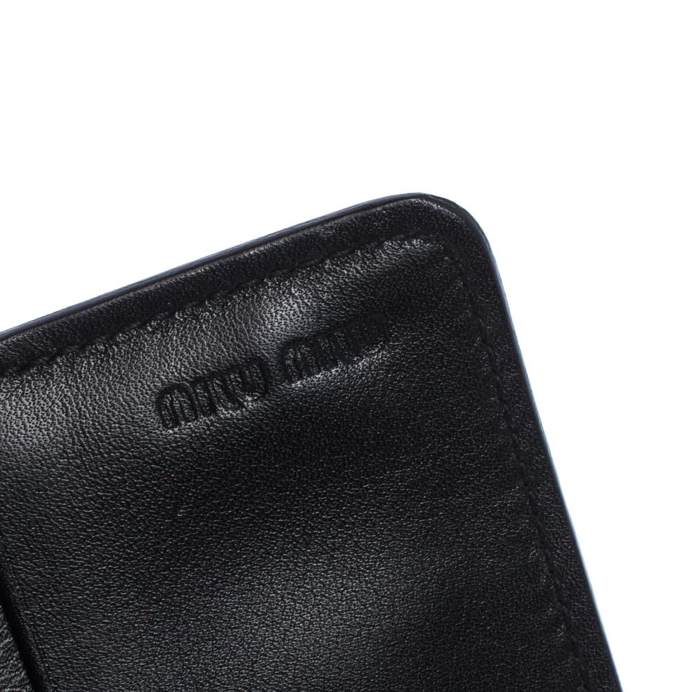 Miu Miu Black Patent Leather Clasp Lock Wallet 6
