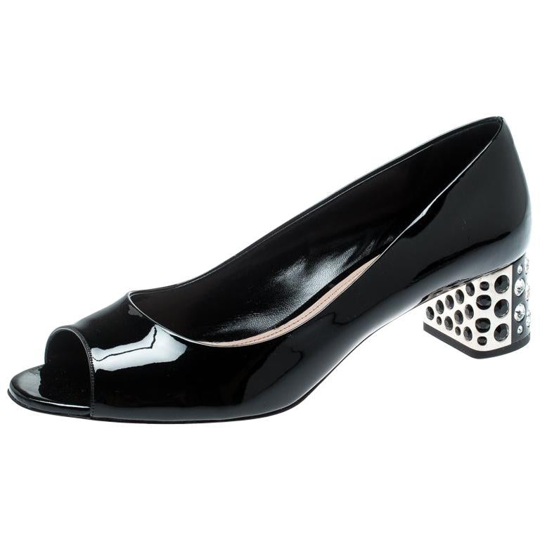 miu miu crystal embellished heels