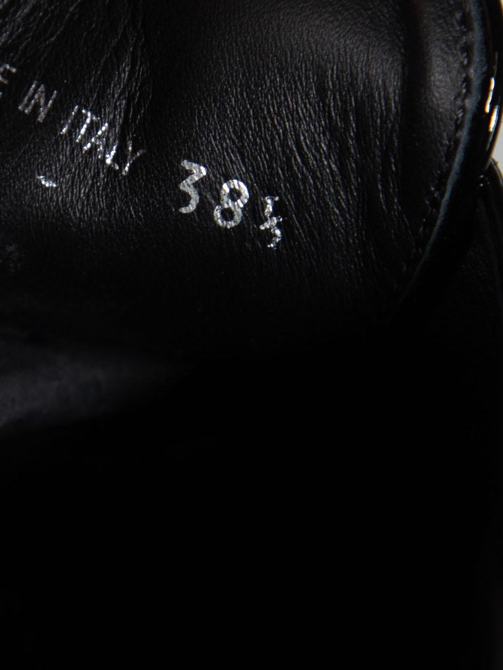 Miu Miu Black Patent Leather Lace Up Platforms Size IT 38.5 3