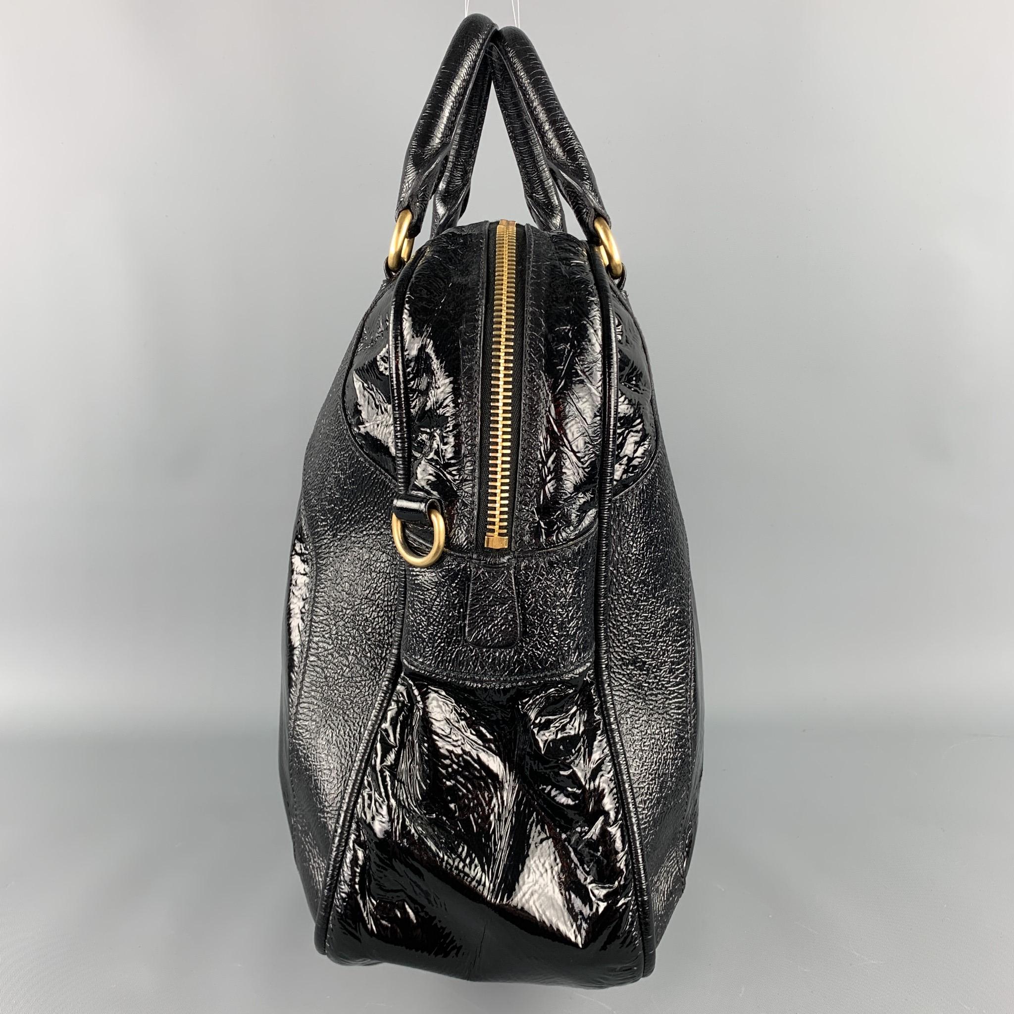 patent leather shoulder bag