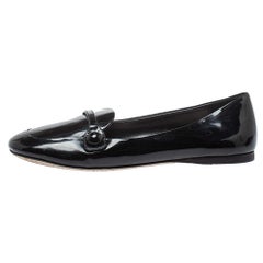 Miu Miu Black Patent Leather Slip on Flats Size 36