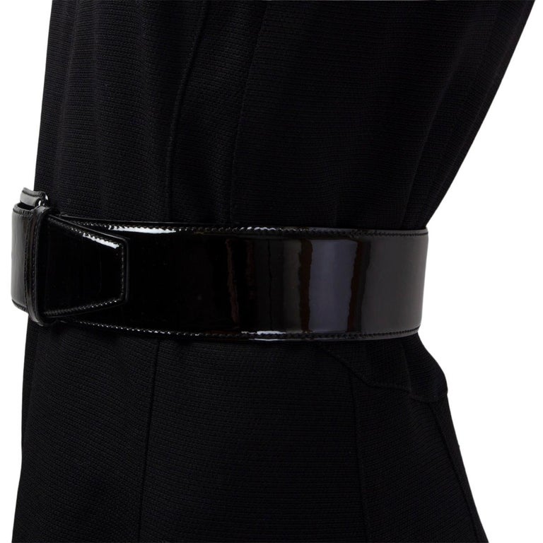 Women's MIU MIU black patent leather WIDE WAIST Belt 70 For Sale
