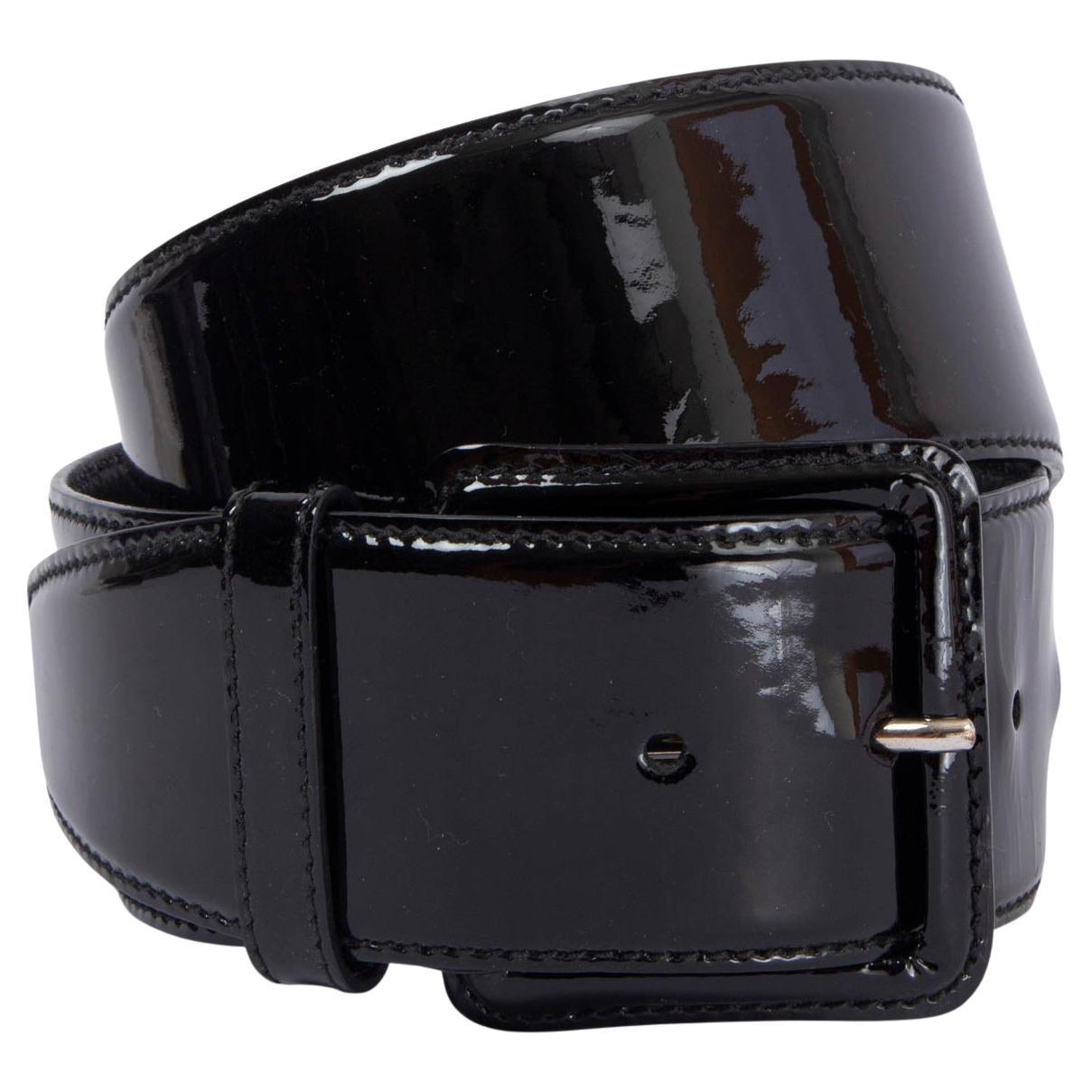 MIU MIU black patent leather WIDE WAIST Belt 70