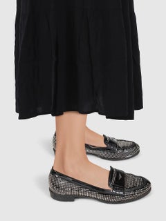 Miu Miu Black Patent Studded Loafers Size IT 38