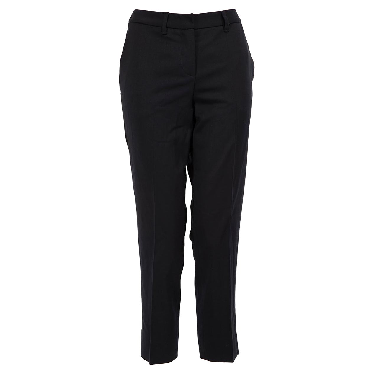 Miu Miu Black Pleated Cropped Trousers Size XS