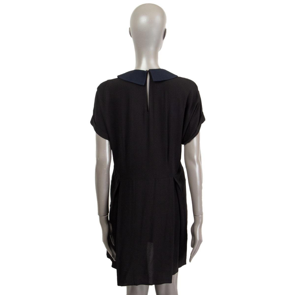 MIU MIU negro Vestido camisero plisado de manga corta S en Excelente estado para la venta en Zürich, CH