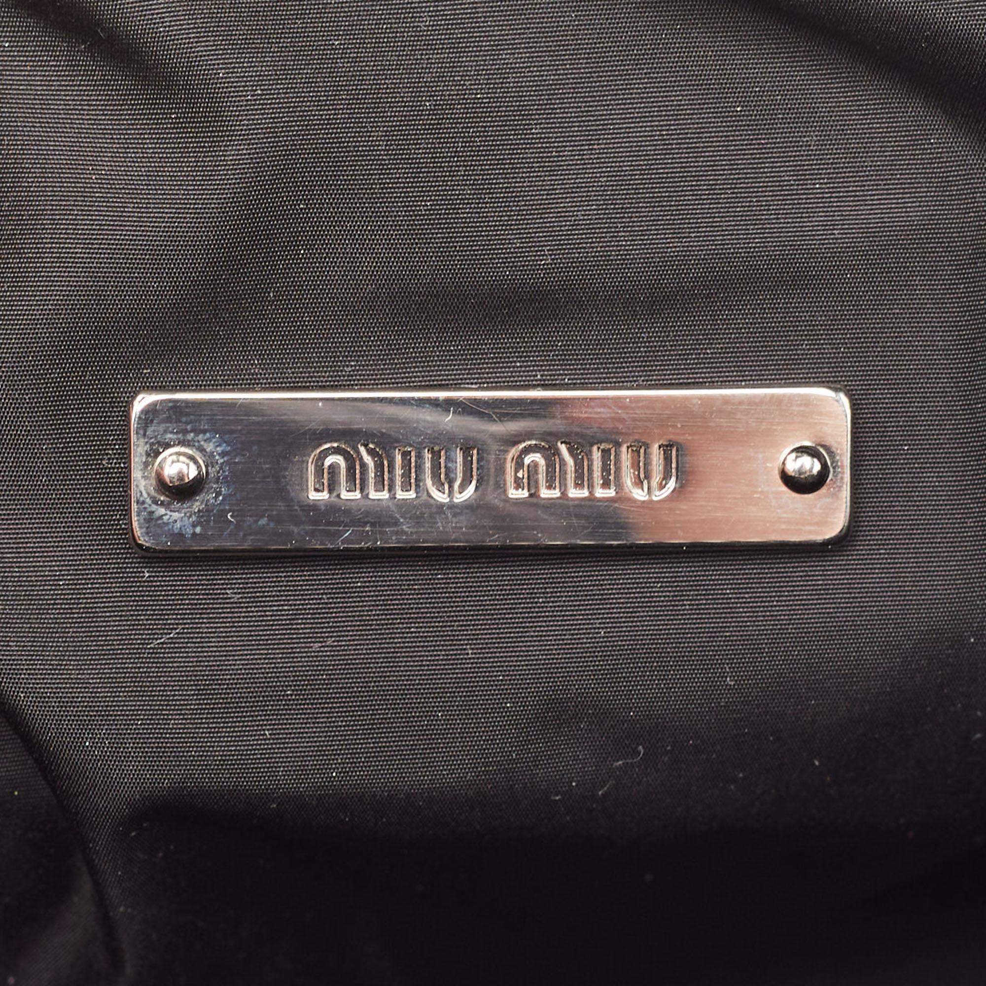 Miu Miu Black Quilted Patent Leather Mini Spirit Hobo For Sale 6