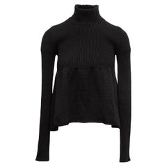 Miu Miu Black Rib Knit Wool Sweater