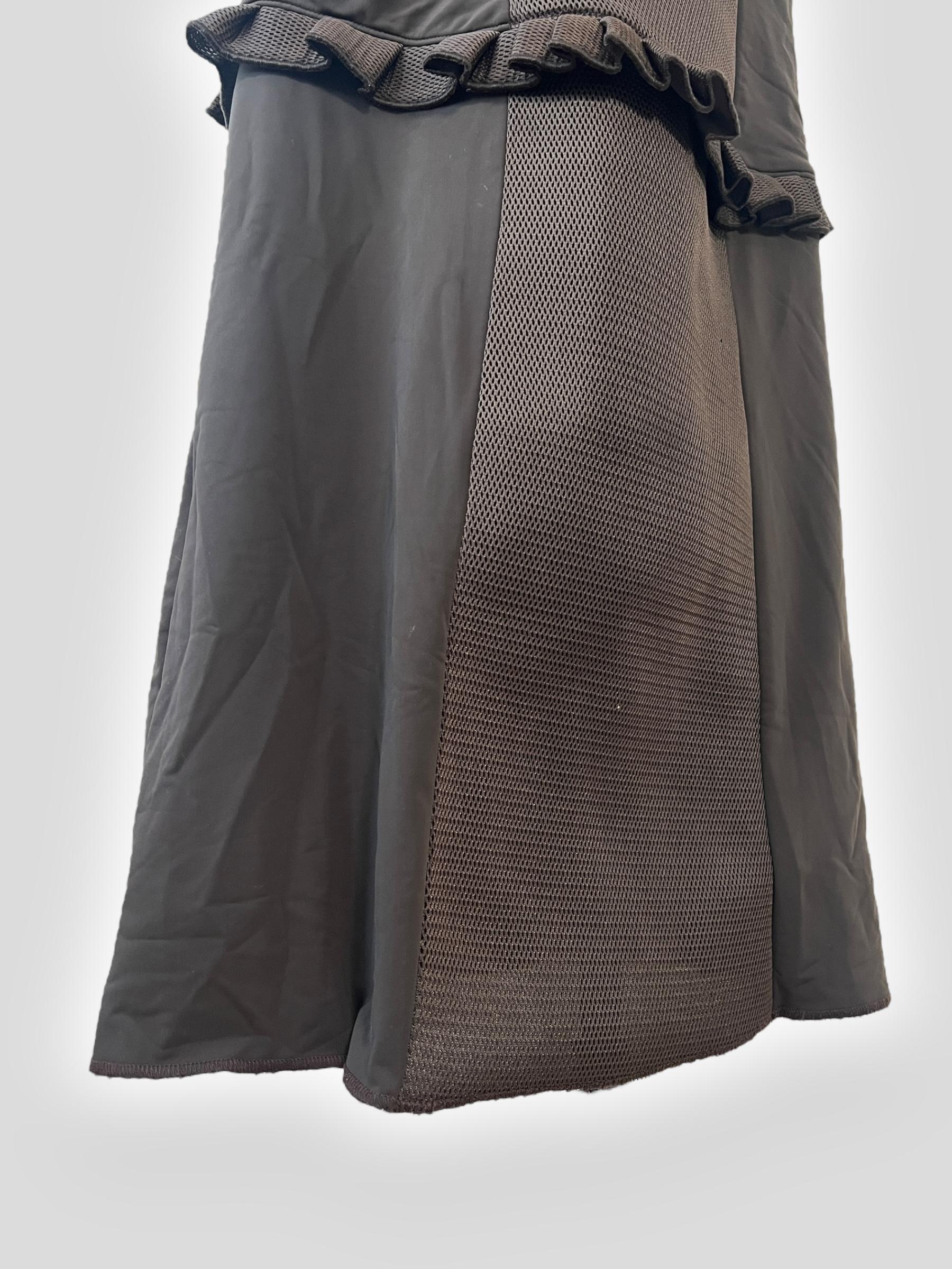 Women's Miu Miu Black Ruffled Strapless Maxi Dress, Fall/Winter 1999 Runway For Sale