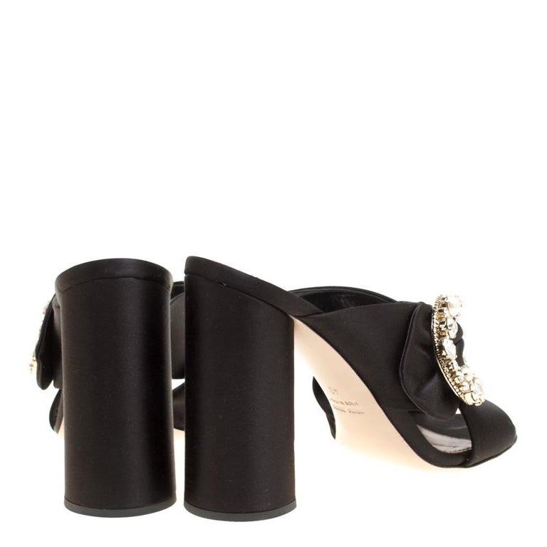 Miu Miu Tartan Heels with Faux Pearl Embellishments