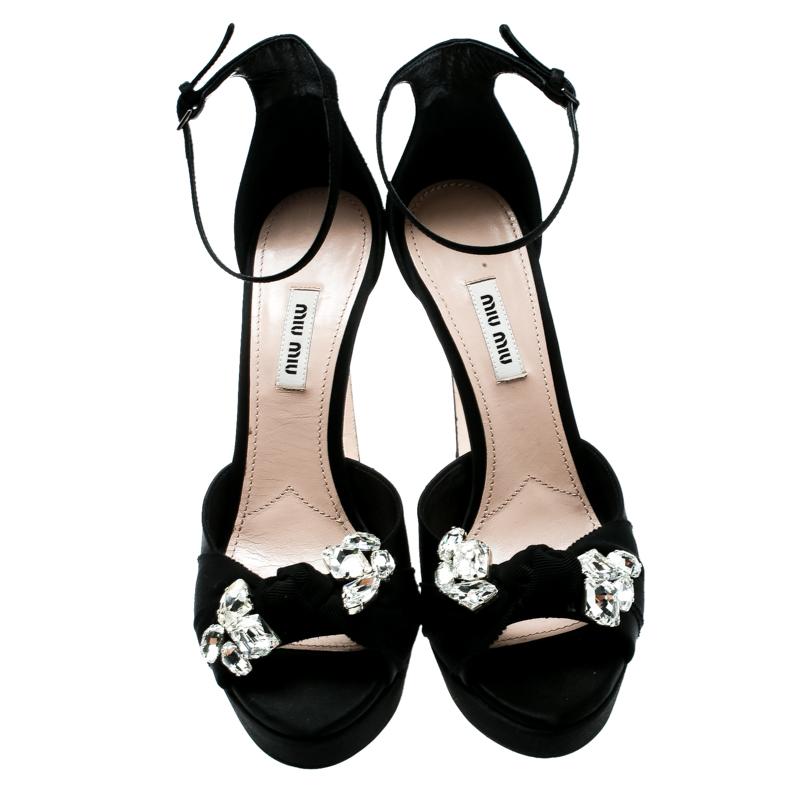 miu miu satin platform sandals