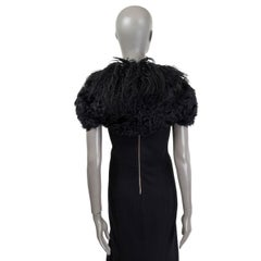 MIU MIU black SHEARLING FUR STOLE Shawl Scarf