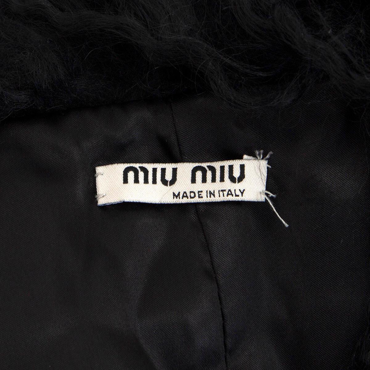 Women's or Men's MIU MIU black SHEARLING FUR STOLE Shawl Scarf For Sale