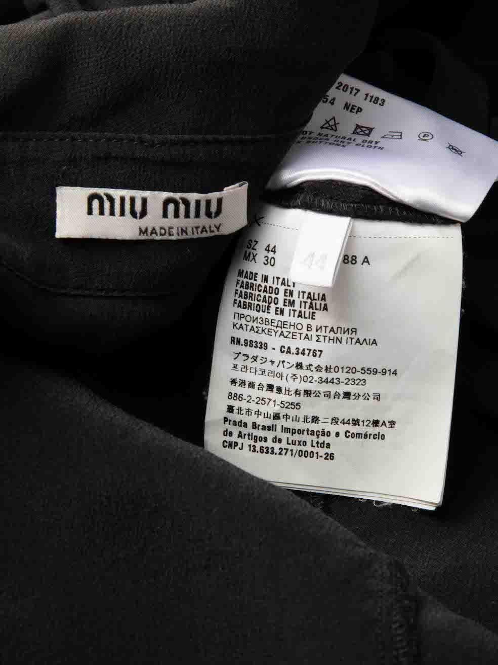 Miu Miu Black Silk Ruffled Blouse Size L 1