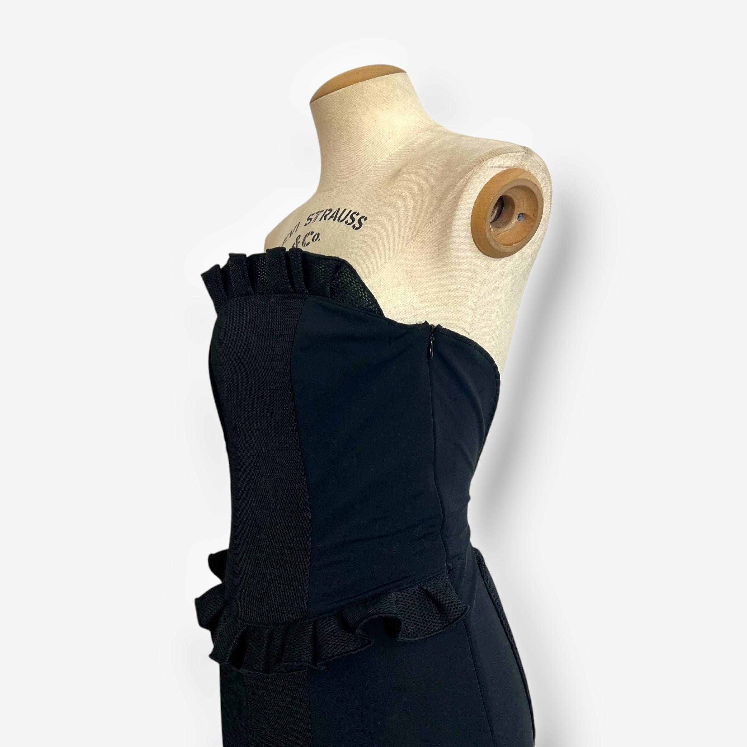 Miu Miu, Black Strapless Ruffle Maxi Dress, Fall/Winter 1999 – Look 42 For Sale 5