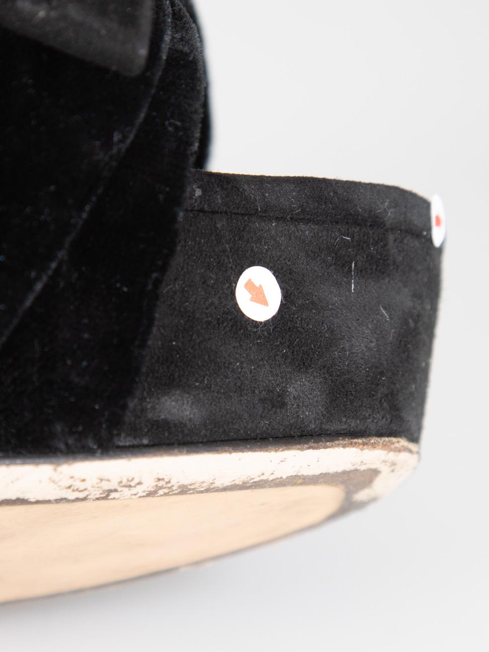 Miu Miu Black Suede Bow Platform Sandals Size IT 40.5 en vente 4